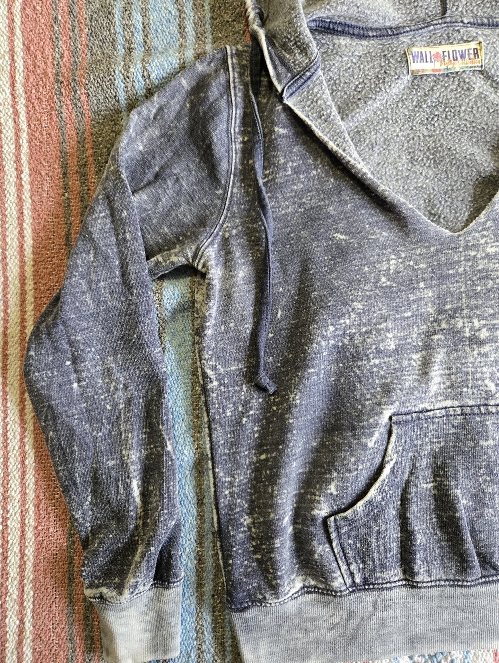 Wallflower Faded Blue Hooded Sweatshirt with 'Love 93' Graphic - Picture 5 of 6